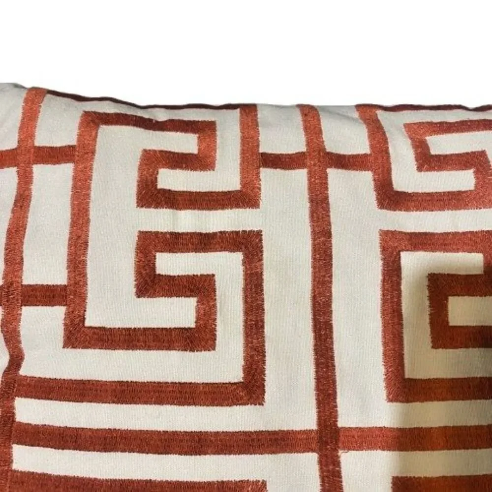 Biltmore Decorative Pillow Embroidered Textured Geometric Design Throw Pillow